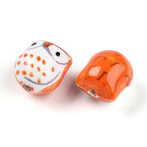 세라믹 부엉이 17x15mm(오렌지) - 20개