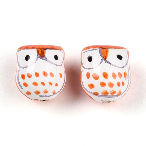 세라믹 부엉이 17x15mm(오렌지) - 20개