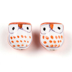 세라믹 부엉이 17x15mm(오렌지) - 20개