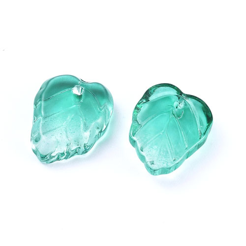 글래스 나뭇잎 13.5x10.5mm - 100개