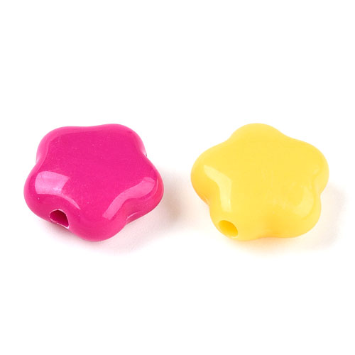 아크릴 납작플라워 15x14mm - 100개
