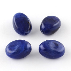 아크릴 이미테이션 젬스톤 도톰오발 18x13mm(블루) - 40개