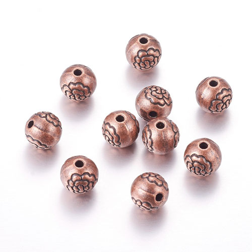 엔틱메탈장미라운드 8mm(동버니쉬)- 40개