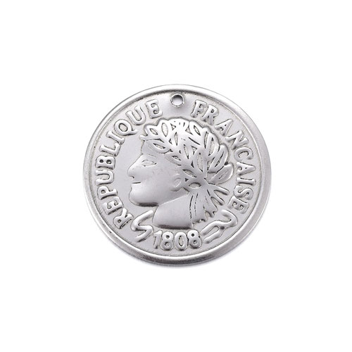 304 스테인레스 코인 펜던트 20mm - 10개